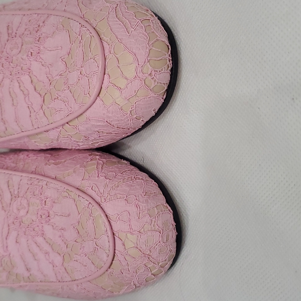 Gucci Pricetown Horsebit Lace Leather Pink Nude Mule Loafer Slipper Flat 36.5 - Picture 6 of 8